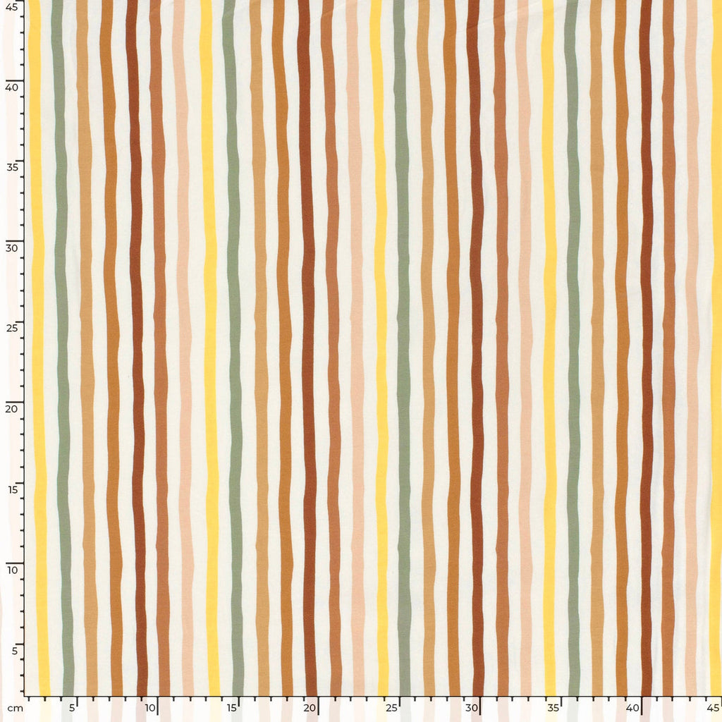 Pink multi stripe cotton jersey Cherry Fabrics