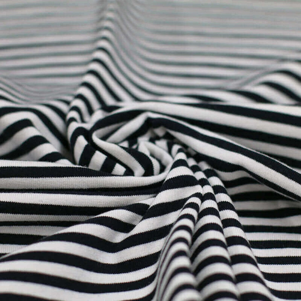 Yarn dyed stripes cotton jersey Cherry Fabrics