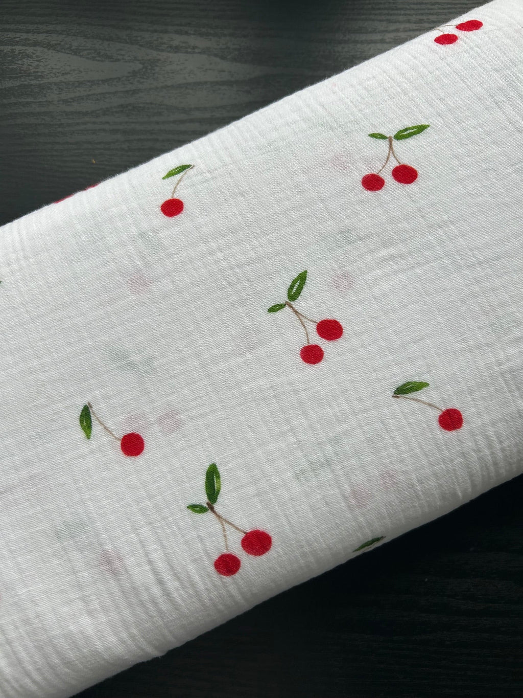 Cherries double gauze Cherry Fabrics