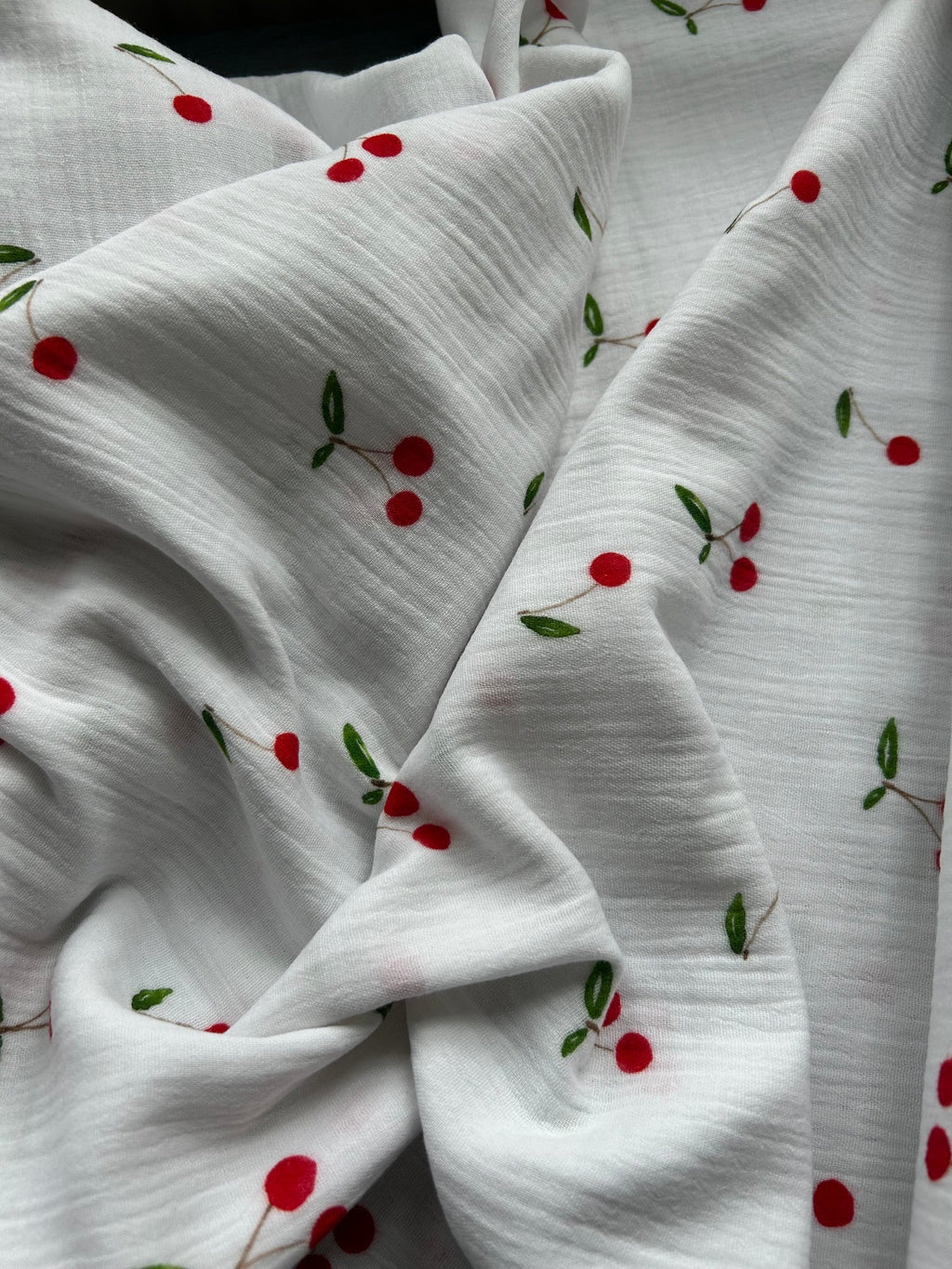 Cherries double gauze Cherry Fabrics