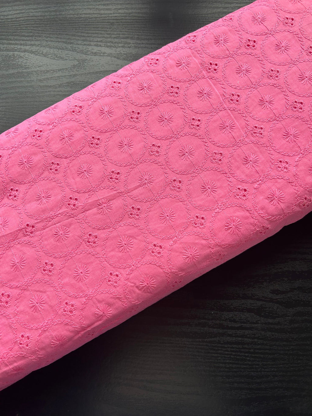 Pink cotton anglaise Cherry Fabrics