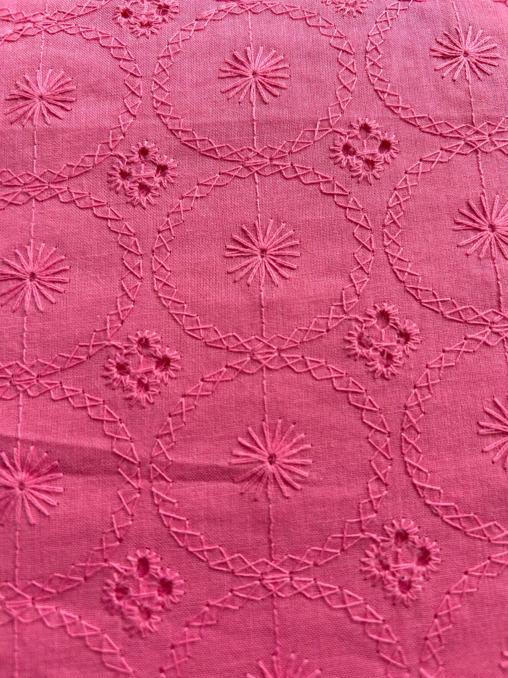 Pink cotton anglaise Cherry Fabrics