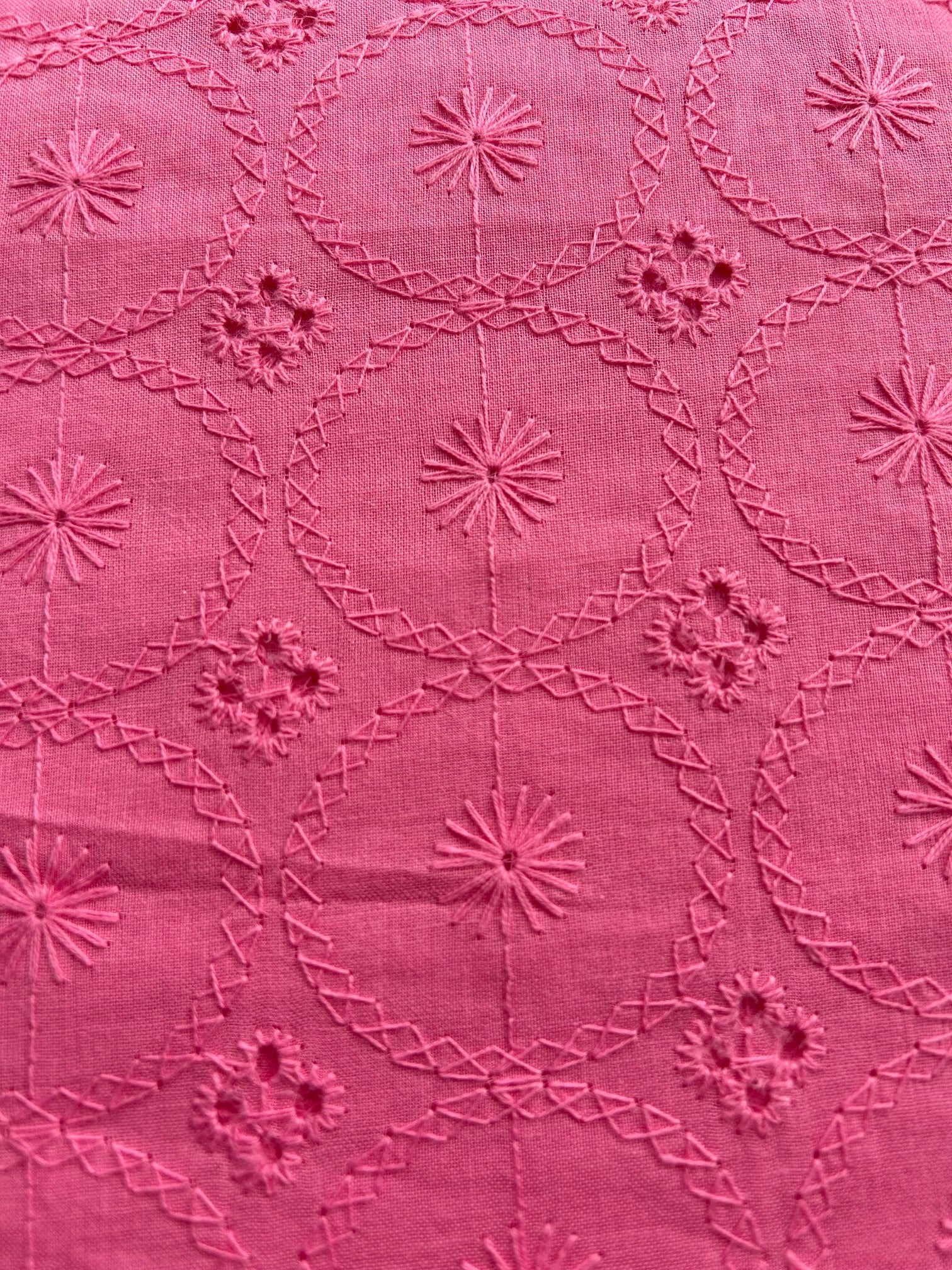 Pink cotton anglaise Cherry Fabrics