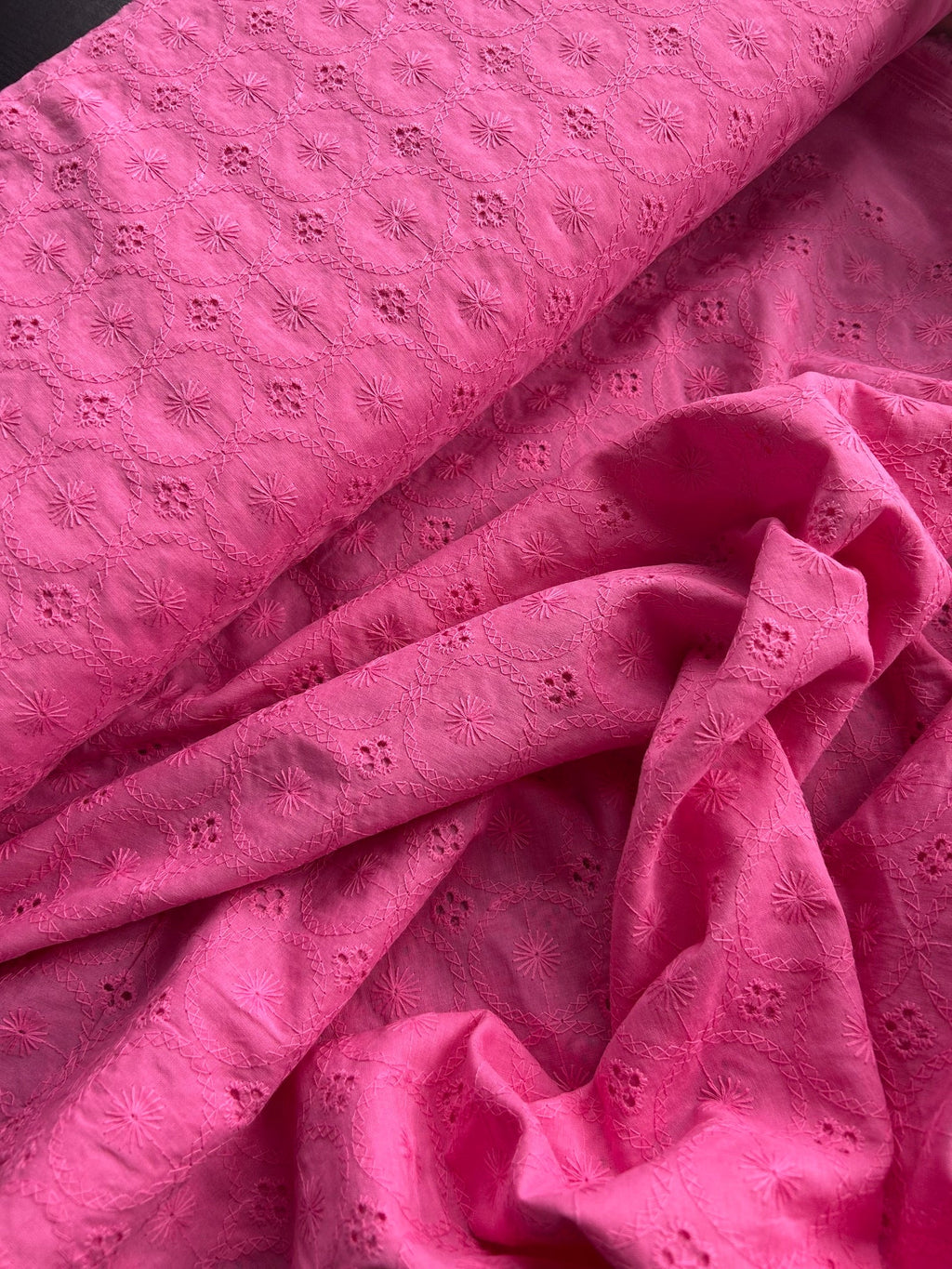 Pink cotton anglaise Cherry Fabrics
