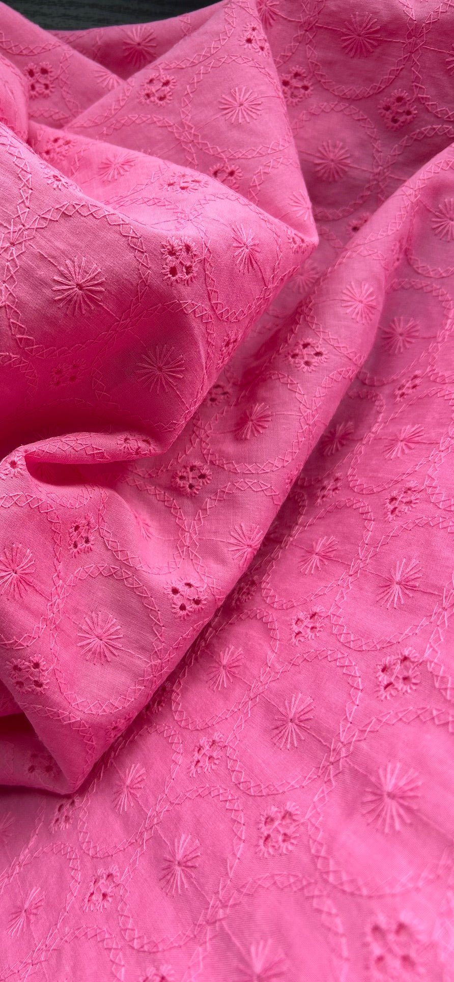 Pink cotton anglaise Cherry Fabrics