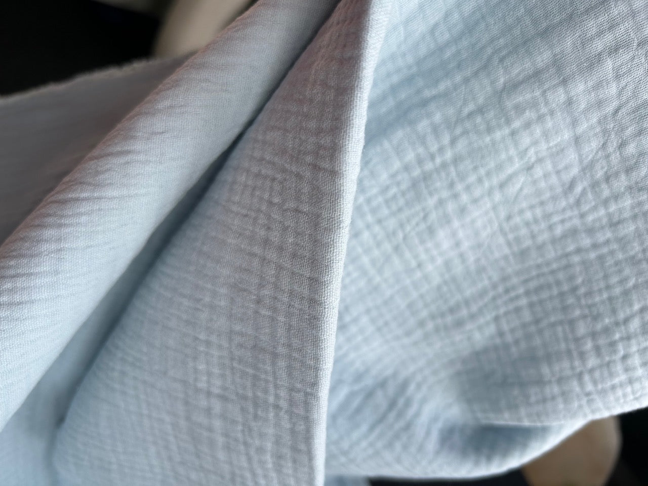 Pale blue double gauze Cherry Fabrics