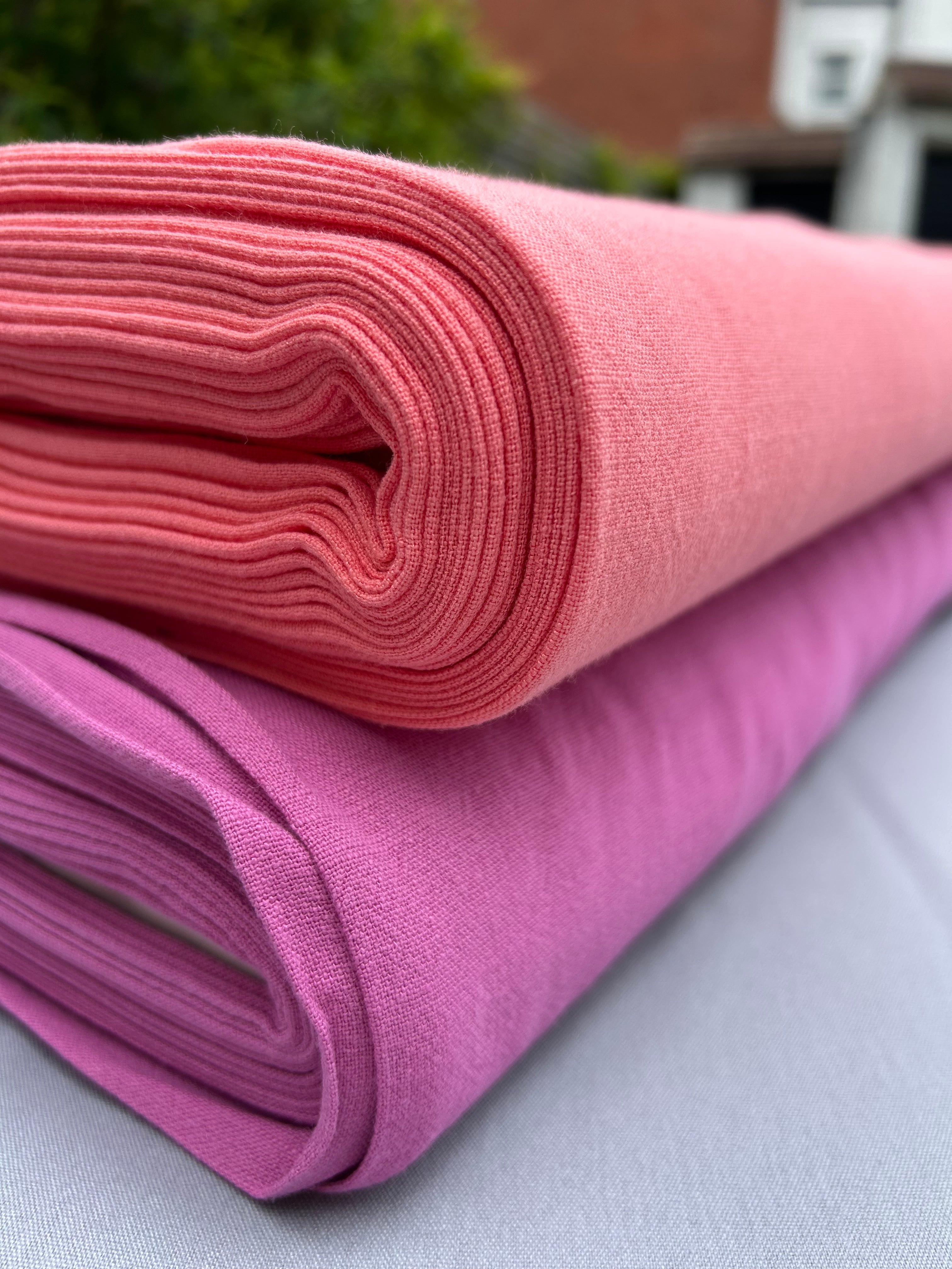 Coral linen viscose slub Cherry Fabrics
