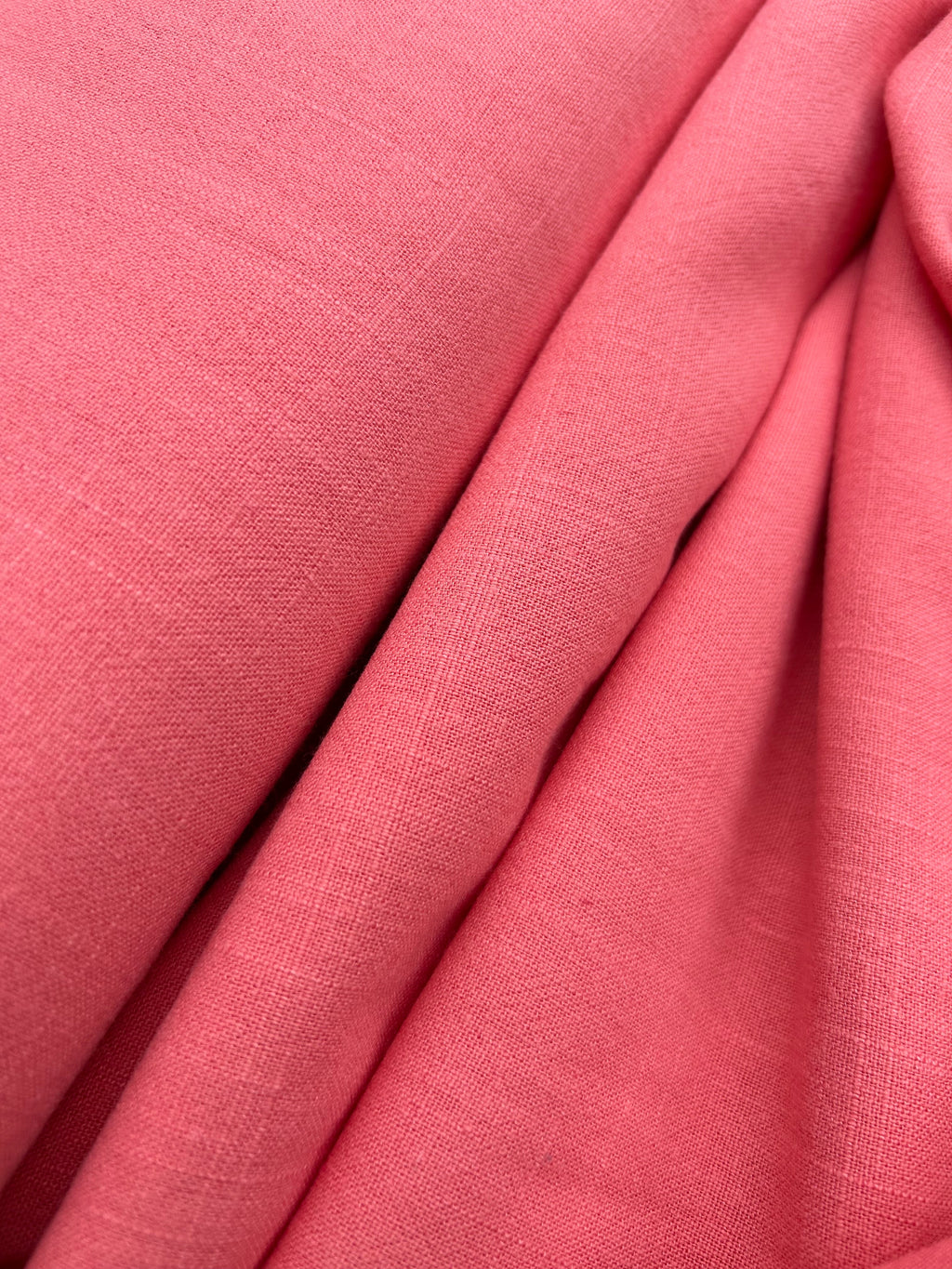 Coral linen viscose slub Cherry Fabrics