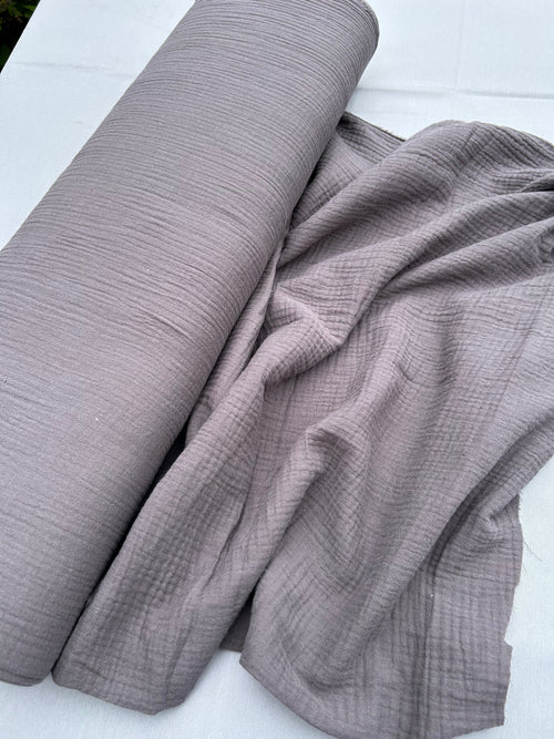 Charcoal double gauze Cherry Fabrics