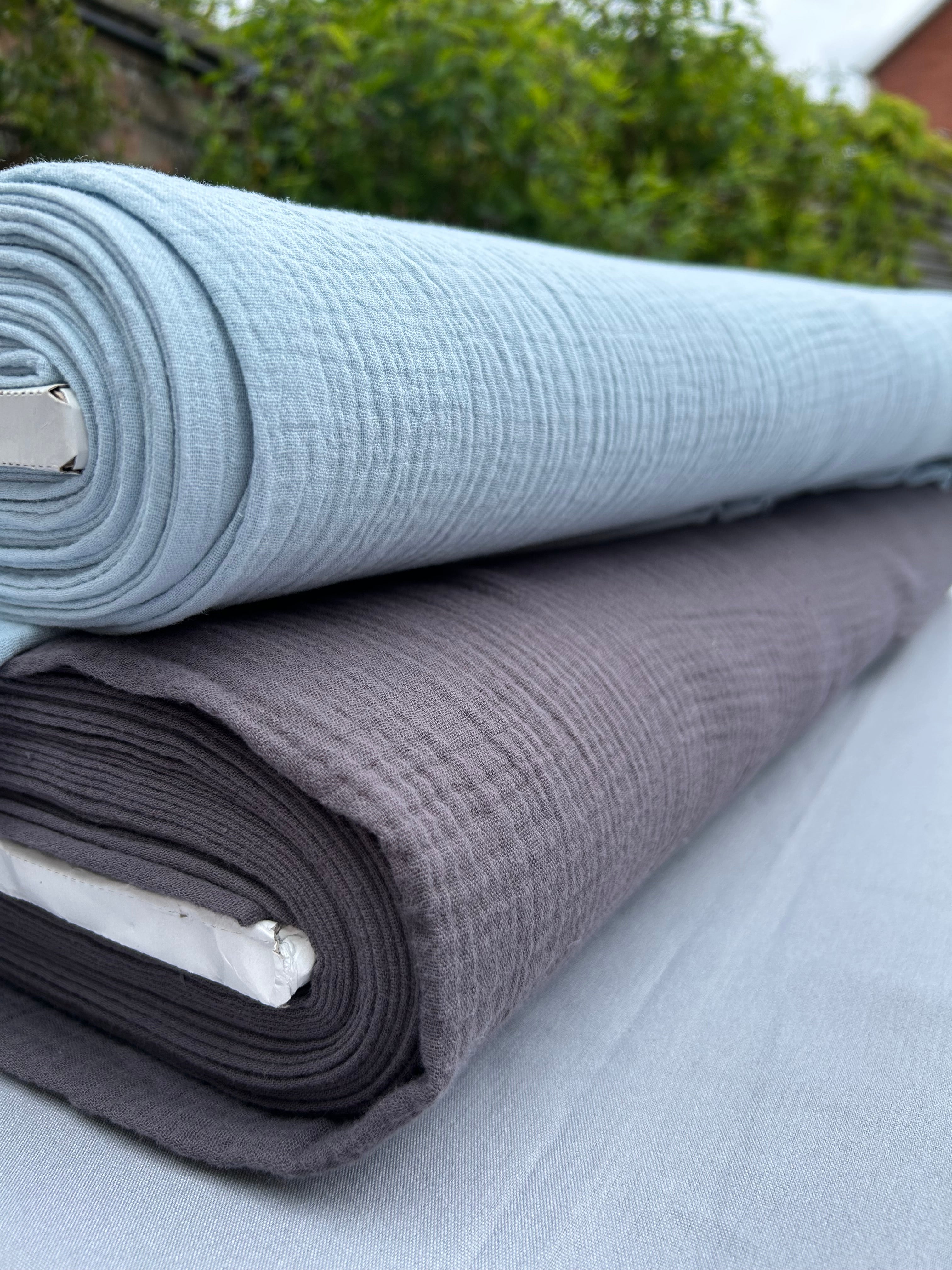 Charcoal double gauze Cherry Fabrics