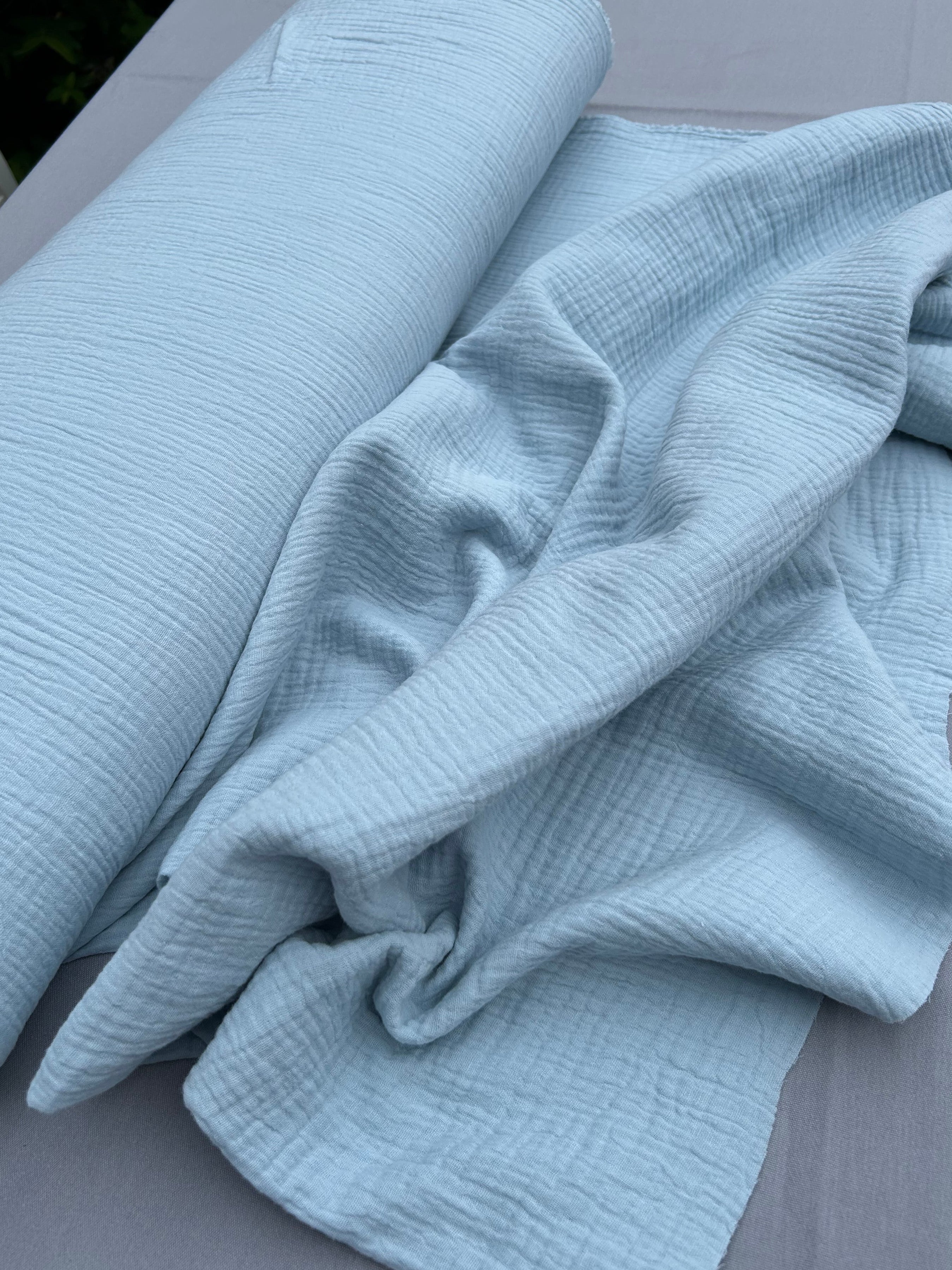 Pale blue double gauze Cherry Fabrics