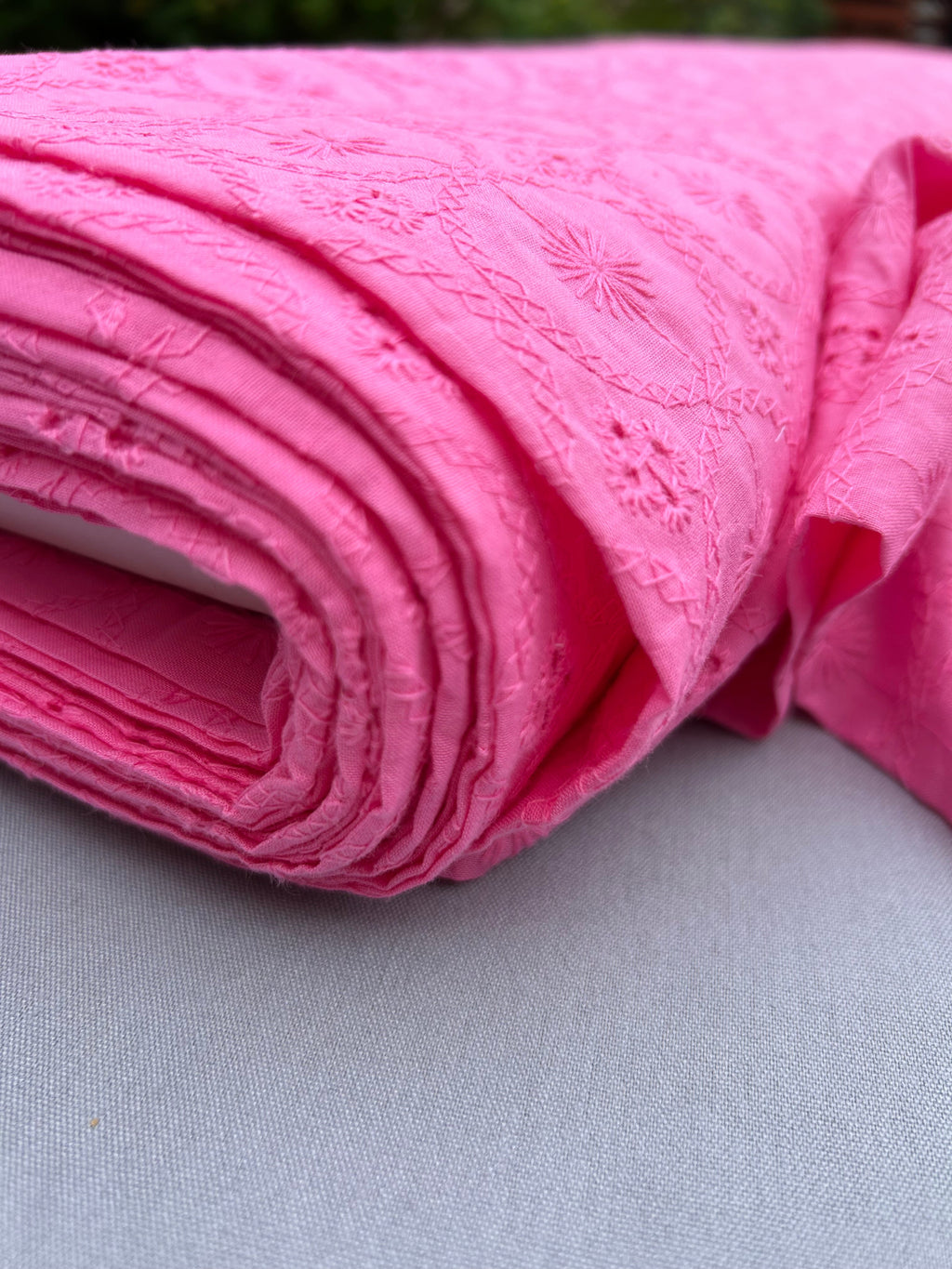 Pink cotton anglaise Cherry Fabrics