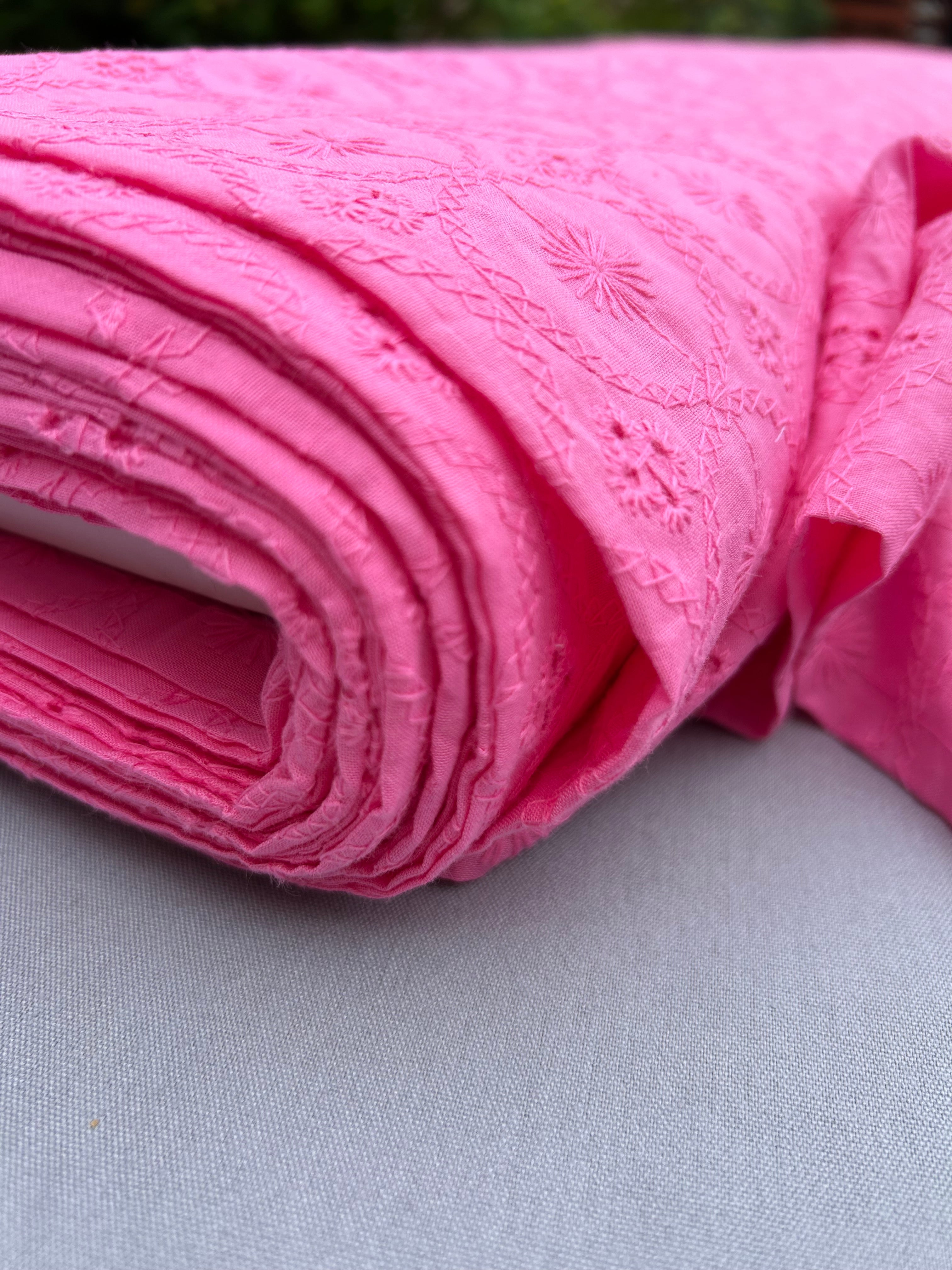 Pink cotton anglaise Cherry Fabrics