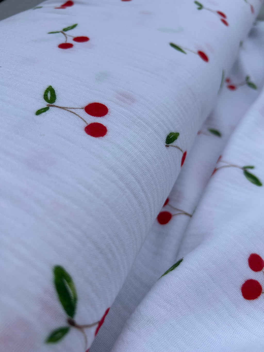 Cherries double gauze Cherry Fabrics