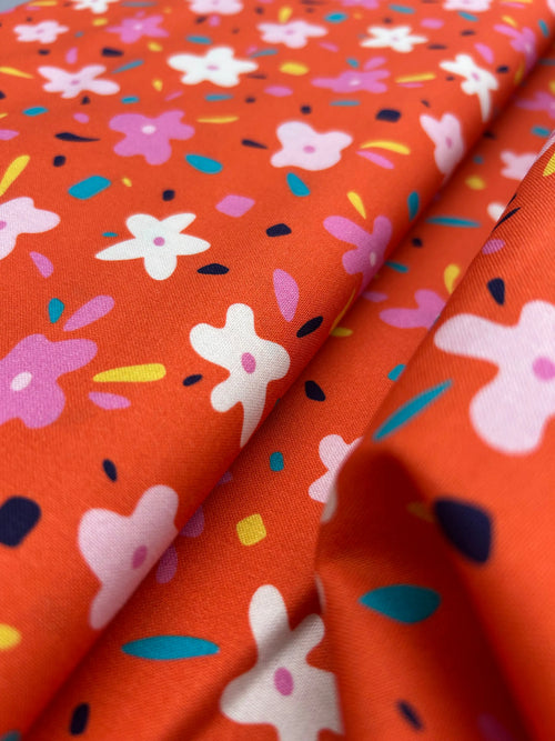 Cheerful Flowers organic cotton - Cloud 9 Cherry Fabrics