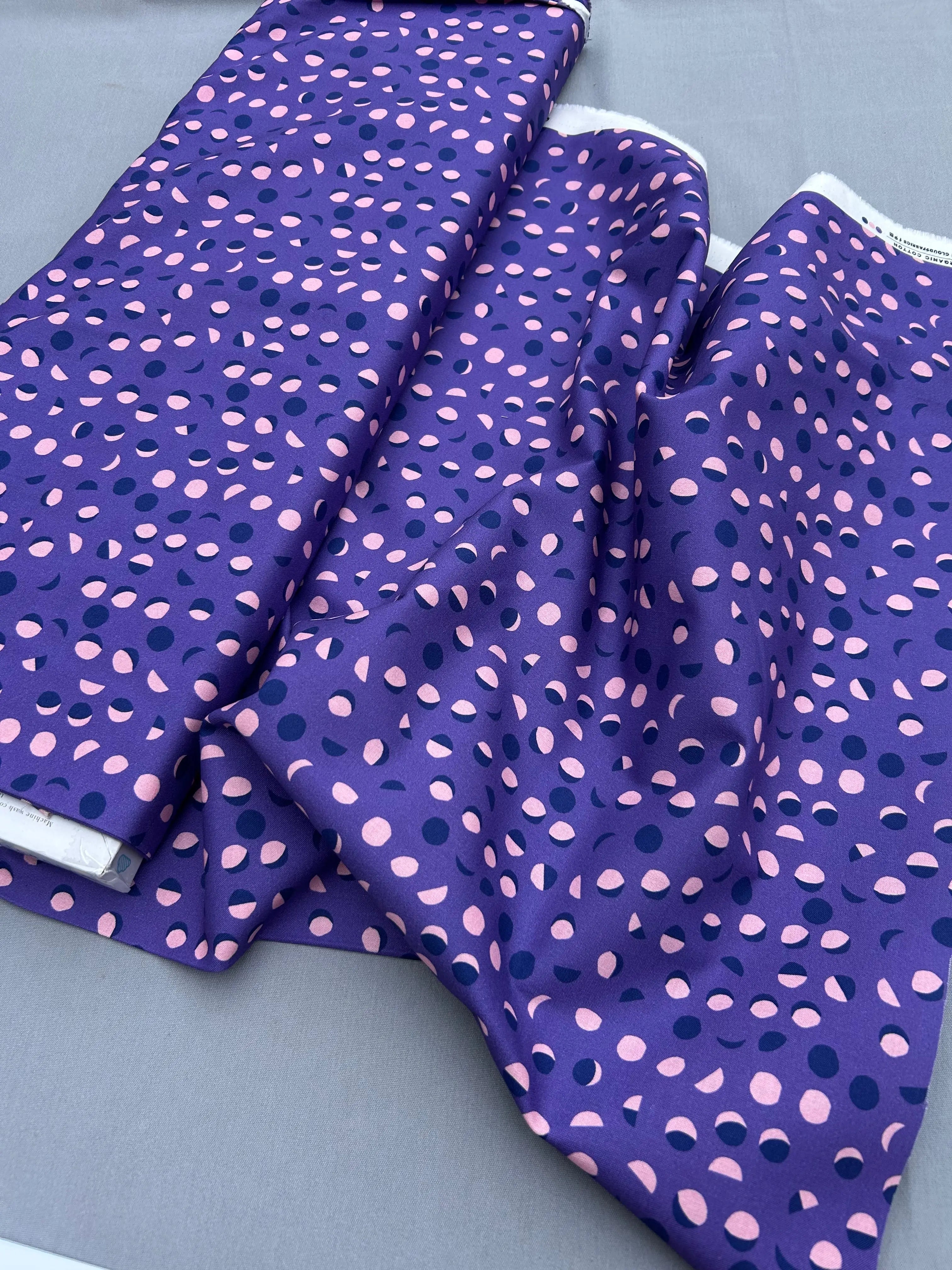Moon Phases organic cotton - Cloud 9 Cherry Fabrics