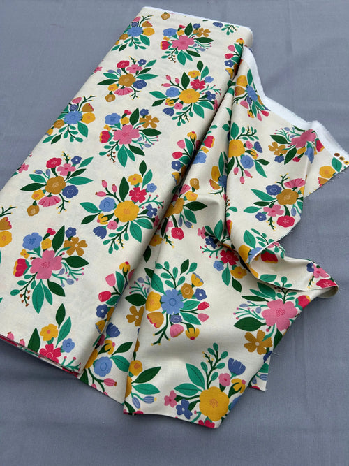 Bouquets organic cotton - Cloud 9 Cherry Fabrics